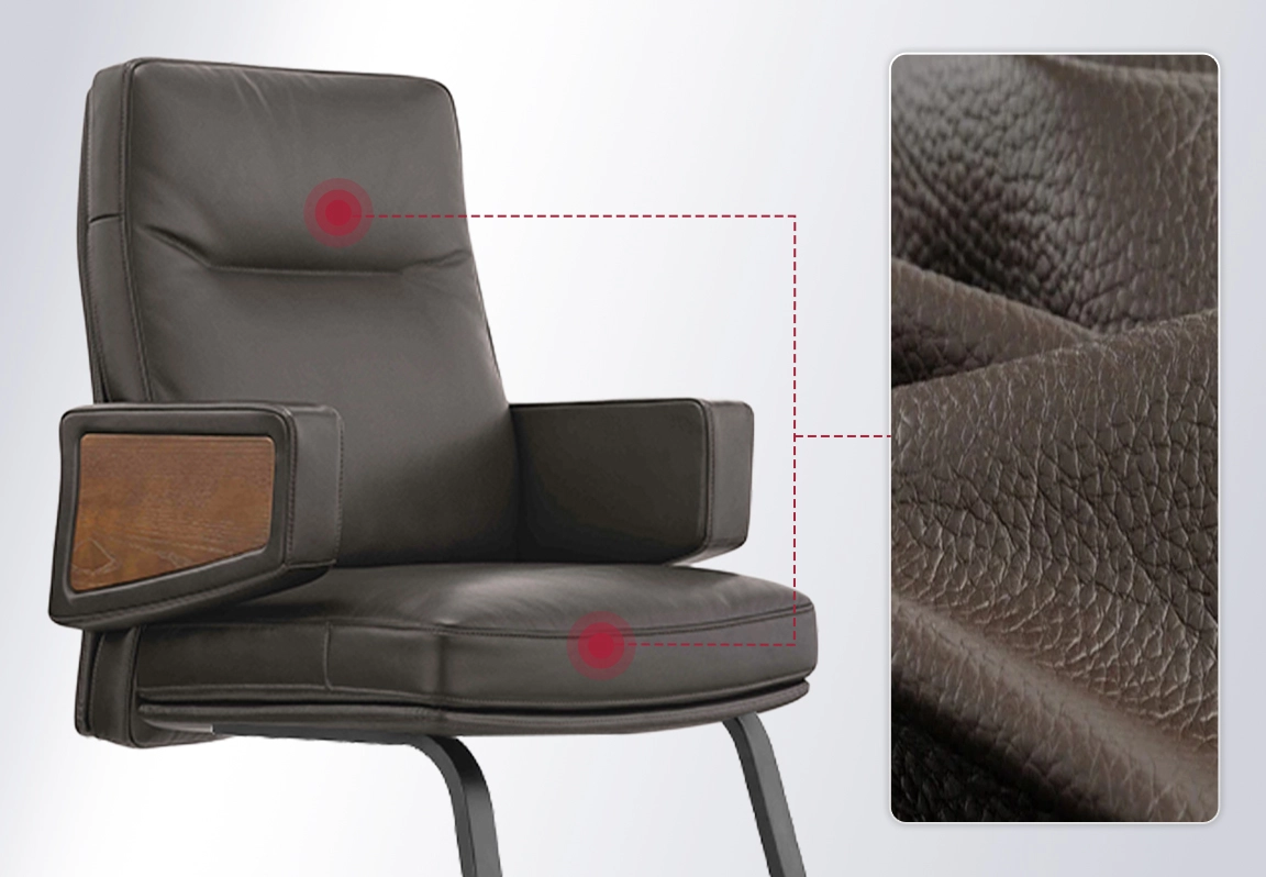 ghế no131c sử dụng chất liệu da b&ograve; mastrotto