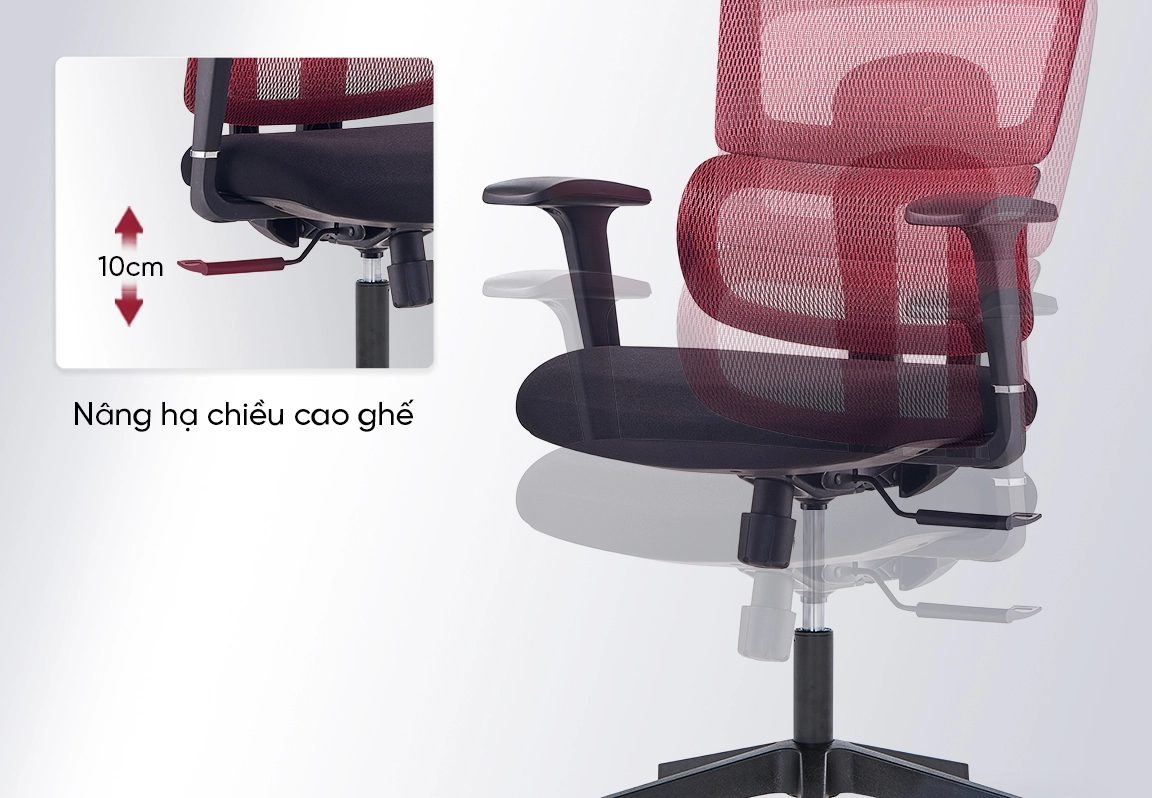 ghế lưới ch&acirc;n xoay fm609ab