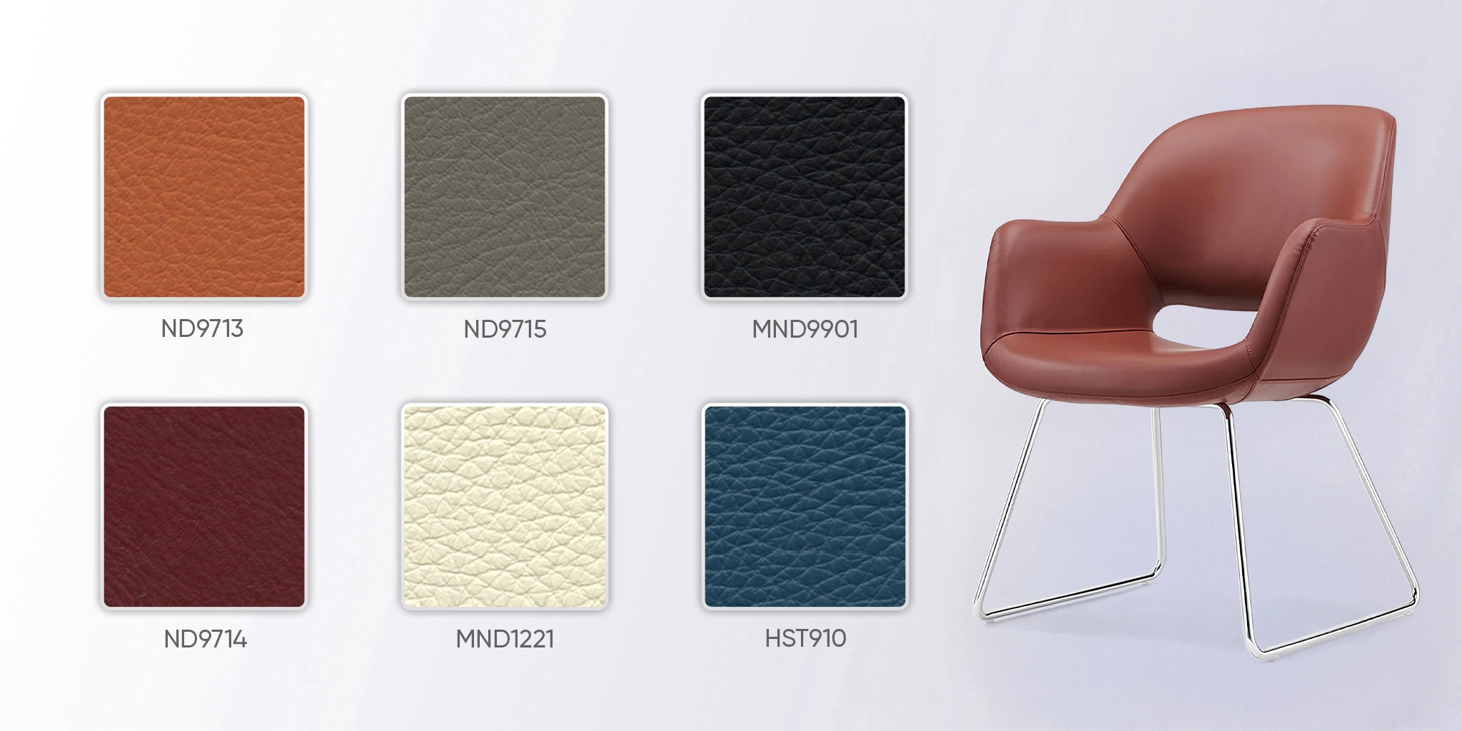 bảng m&agrave;u da ghế tiếp kh&aacute;ch ch&acirc;n quỳ me935c-1