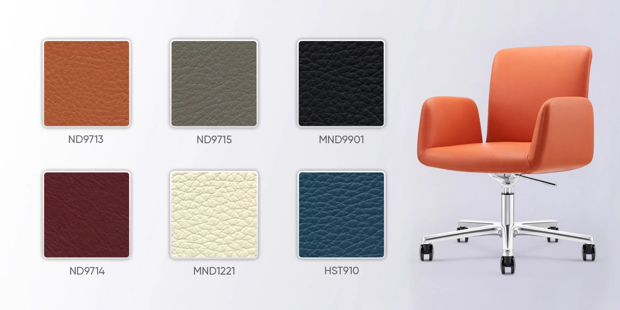 bảng m&agrave;u da ghế tiếp kh&aacute;ch da me917b