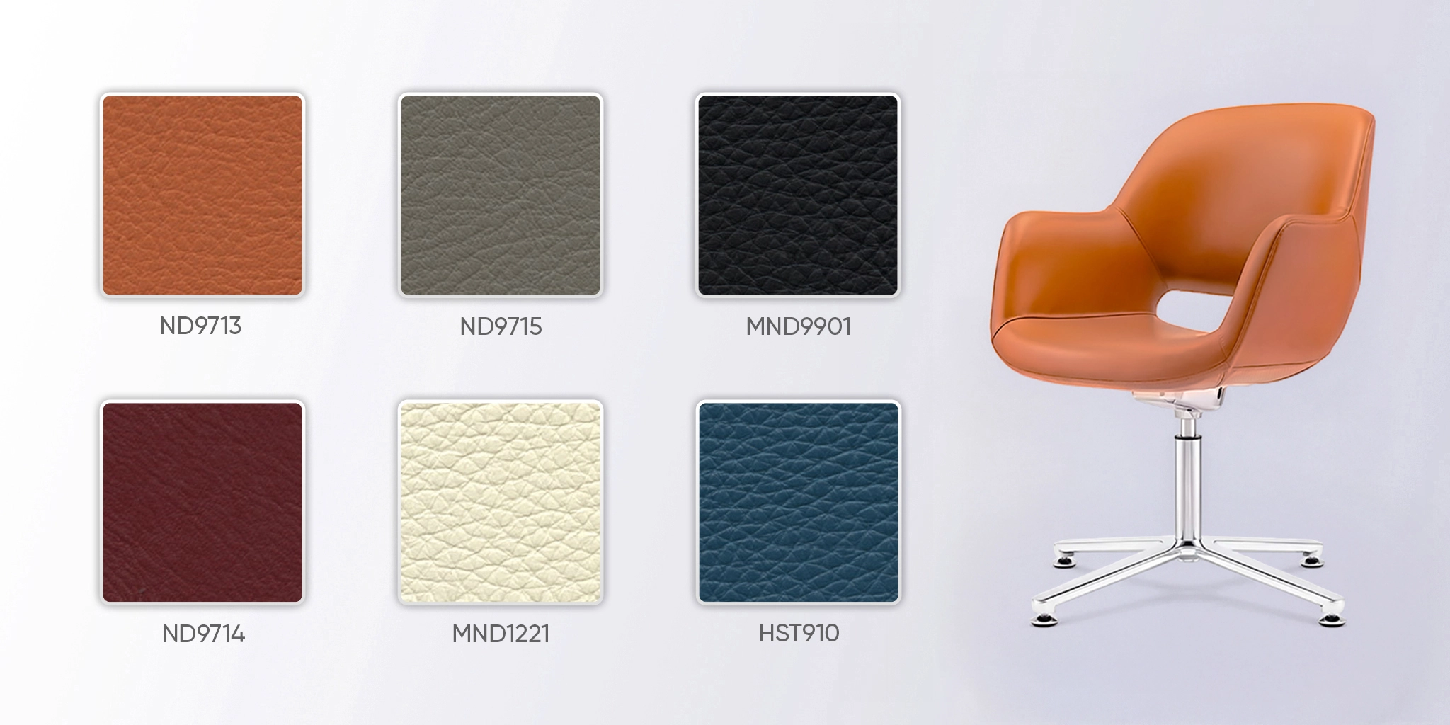 bảng m&agrave;u da ghế tiếp kh&aacute;ch ch&acirc;n cố định me935c