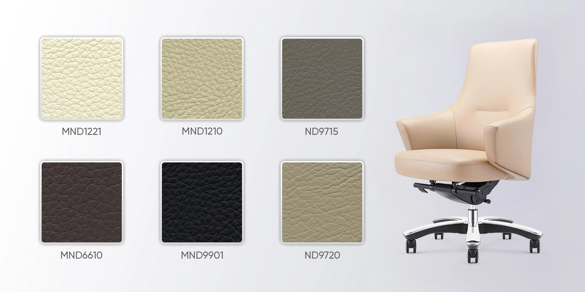 bảng m&agrave;u da ghế văn ph&ograve;ng fa912b