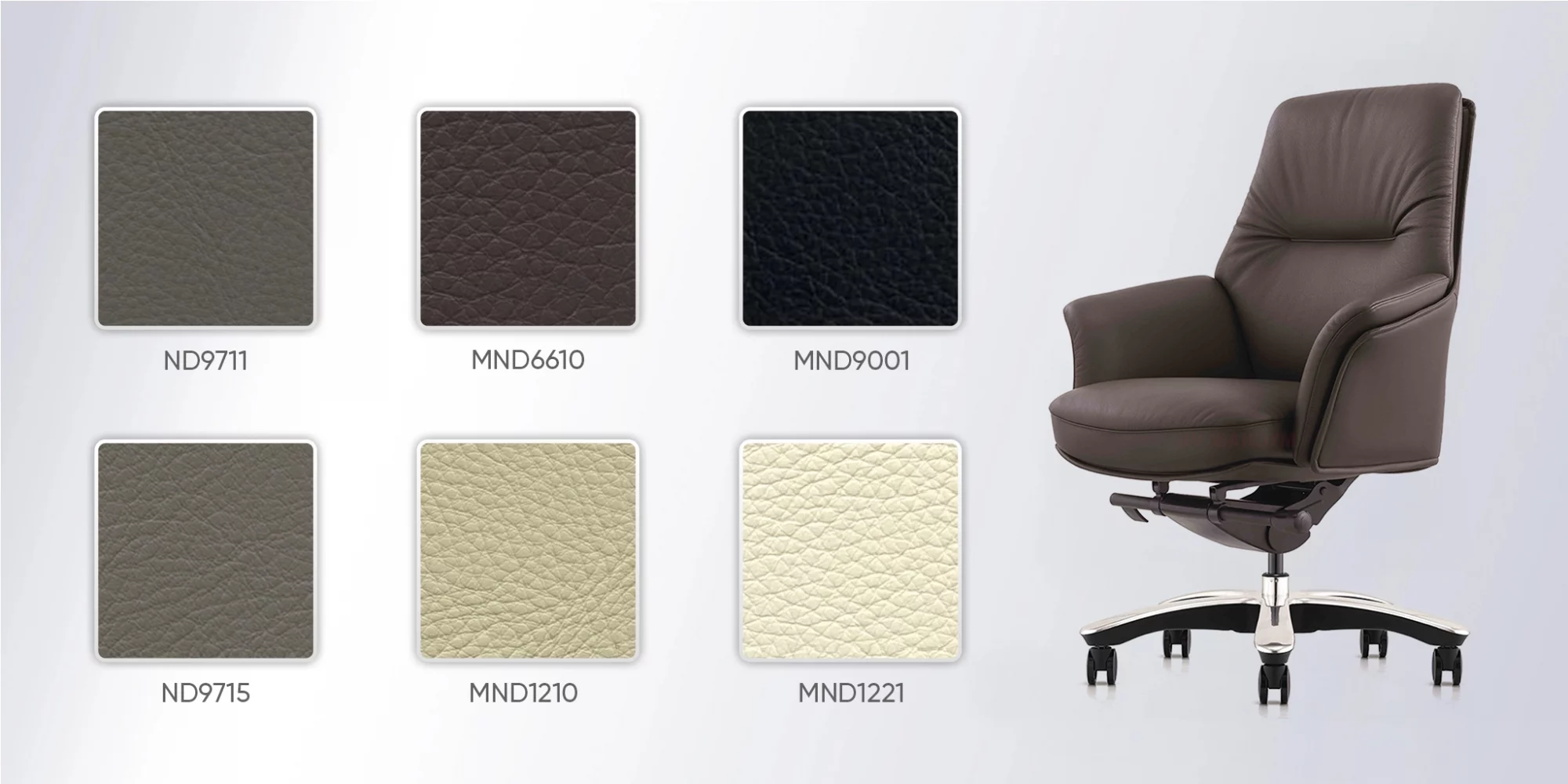 bảng m&agrave;u da ghế trưởng ph&ograve;ng no023b