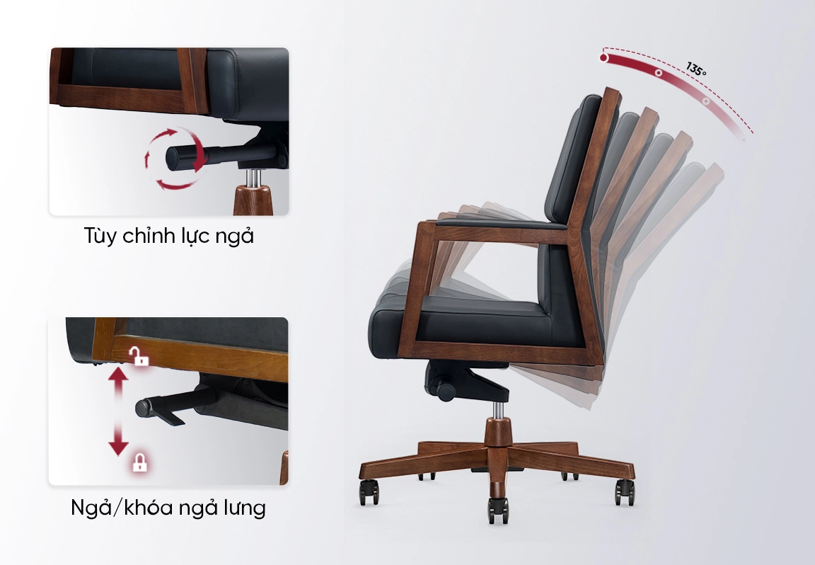 ghế da văn ph&ograve;ng cao cấp no613b