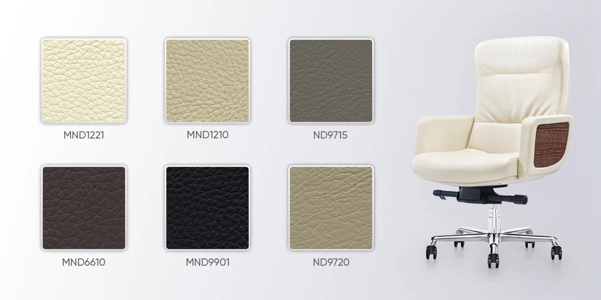 bảng m&agrave;u da ghế trưởng ph&ograve;ng NO641-1B