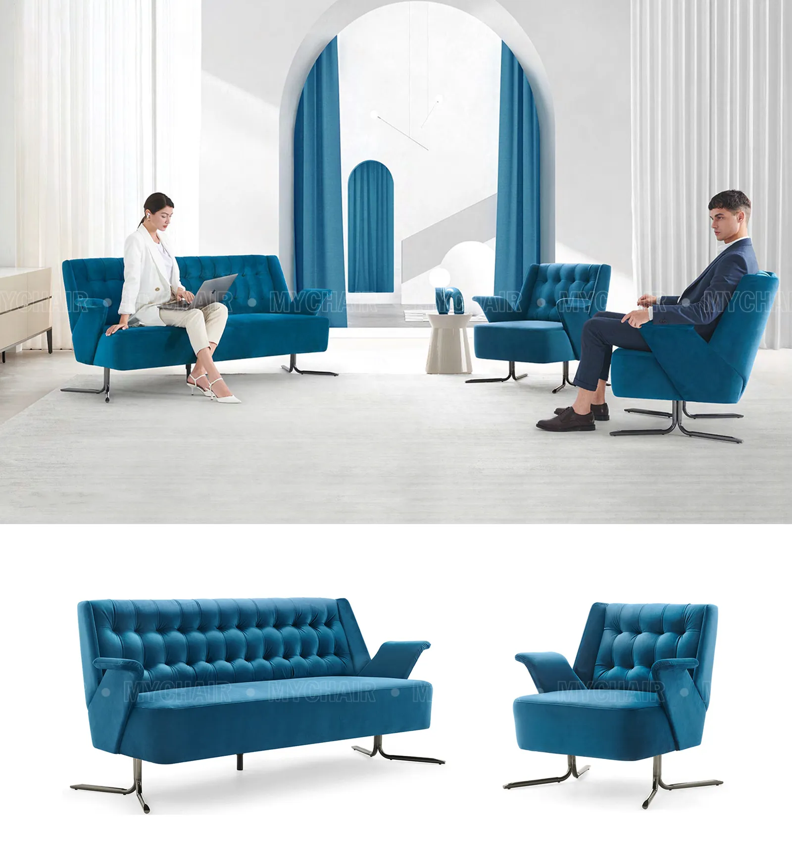 Bộ Sofa Vải Nhung Cao Cấp Nhập Khẩu MyChair SF028