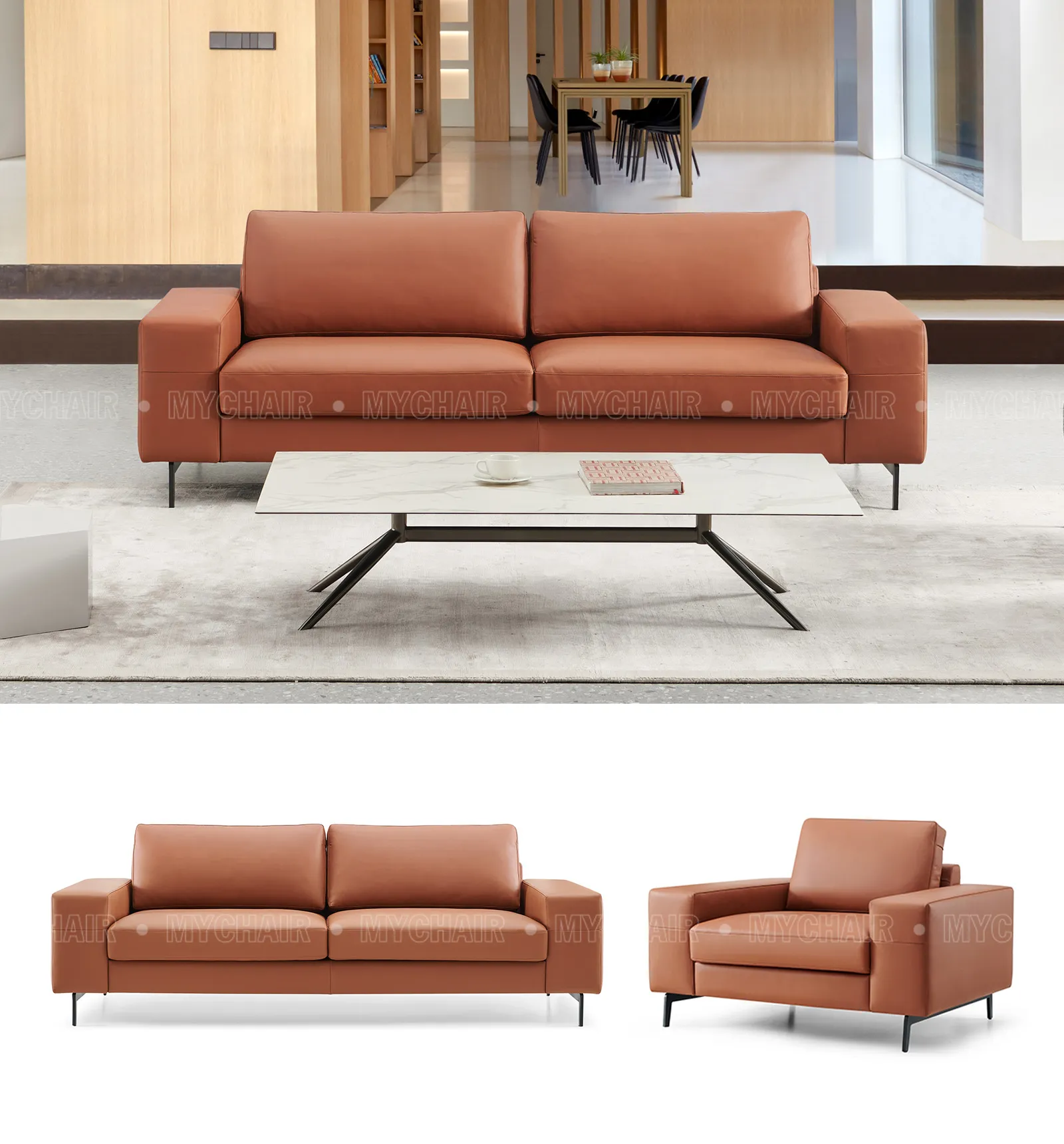 Sofa Da Cao Cấp Nhập Khẩu 3 Chỗ MyChair SF040