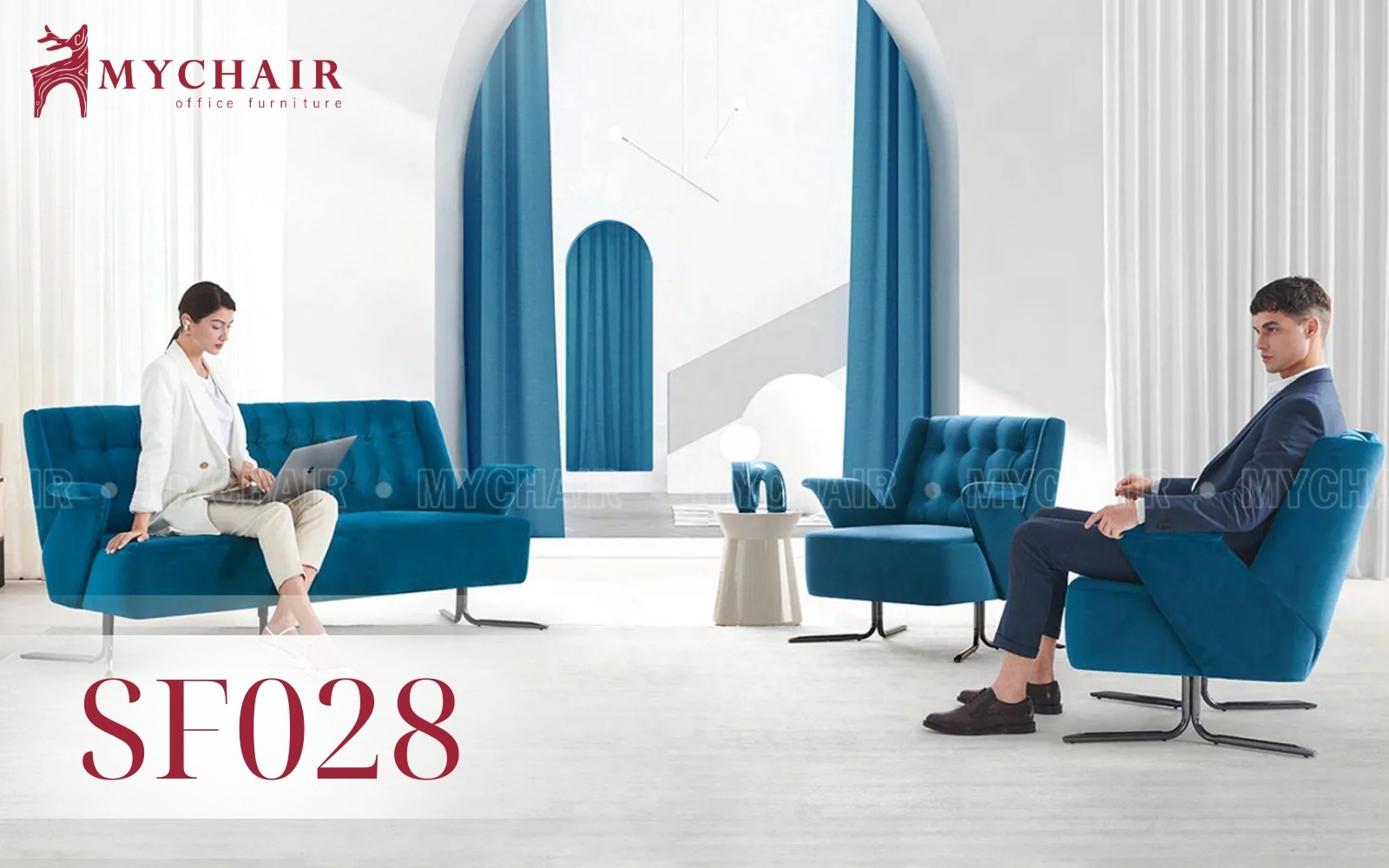 Sofa vải nhung MyChair SF028 - điểm nhấn tinh tế cho phòng khách gia đình