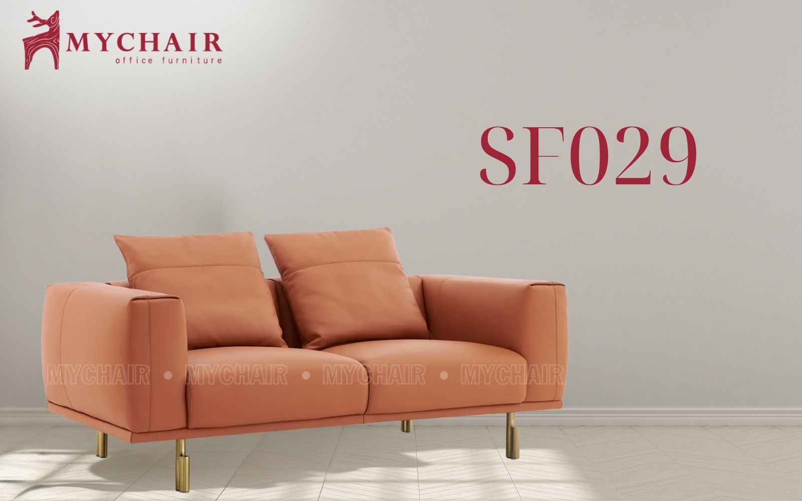 Bộ sofa SF029 thời thượng, thiết kế Ý cá tính, nâng tầm đẳng cấp phòng khách Bộ sofa màu cam MyChair SF029