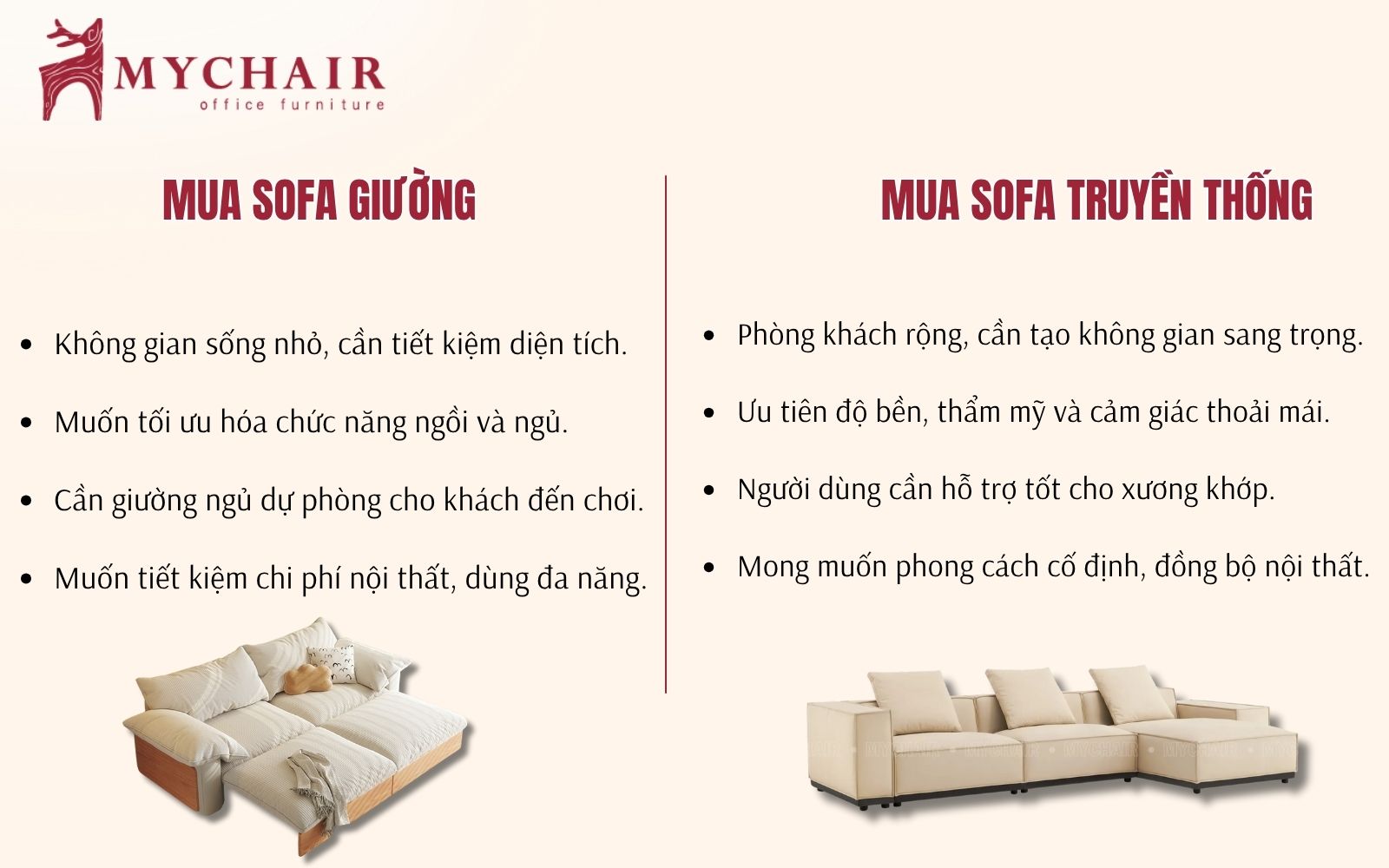 so sánh sofa giường và sofa truyền thống nên mua loại nào?
