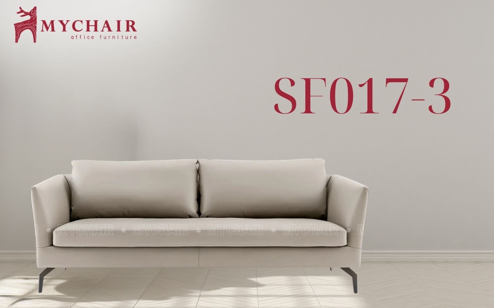 Bộ Sofa 3 chỗ màu be phối xám SF017-3