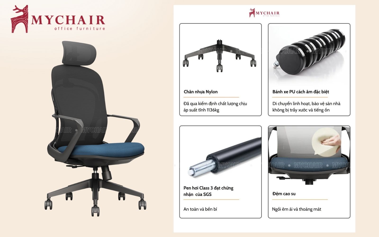 chất liệu làm ghế công thái học là gì