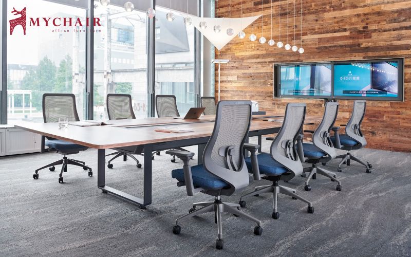 Ghế phòng họp làm bằng chất liệu lưới mang lại sự thoải mái tối đa khi ngồi