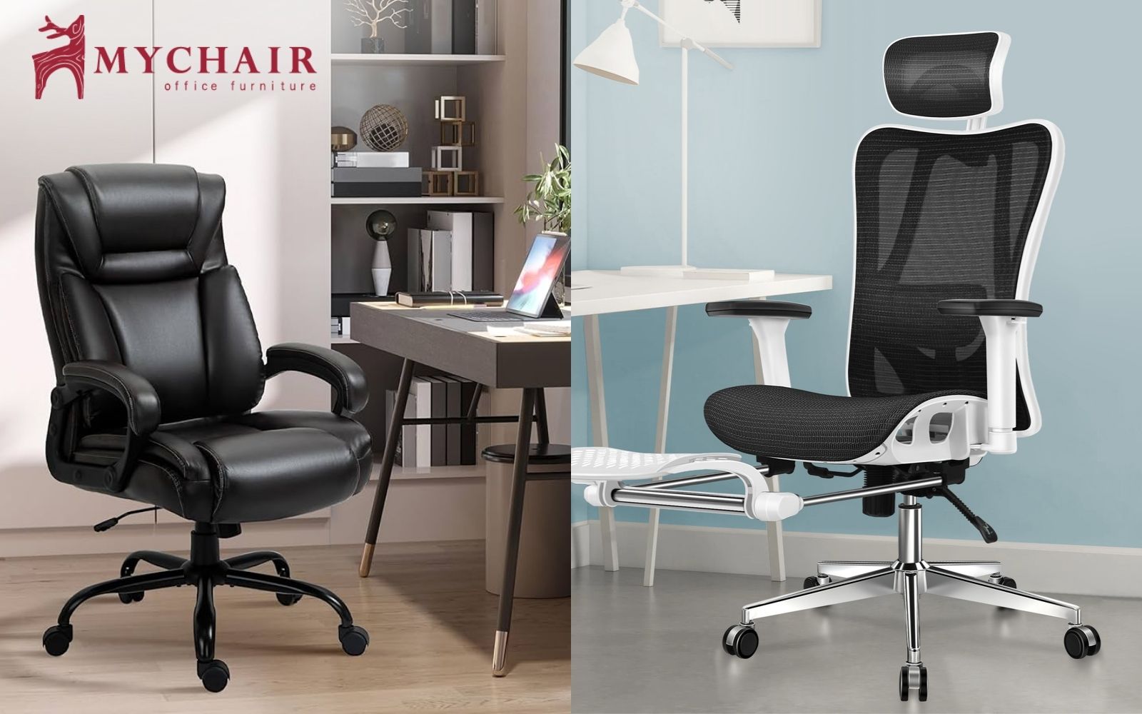 ghế công thái học lưới hay da