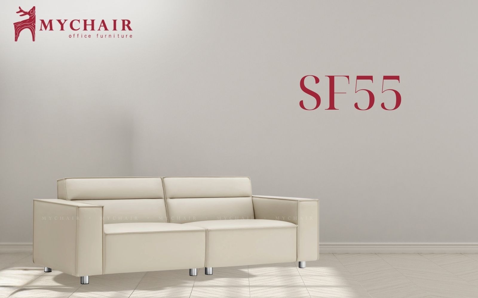 Ghế sofa da màu be vàng MyChair SF55