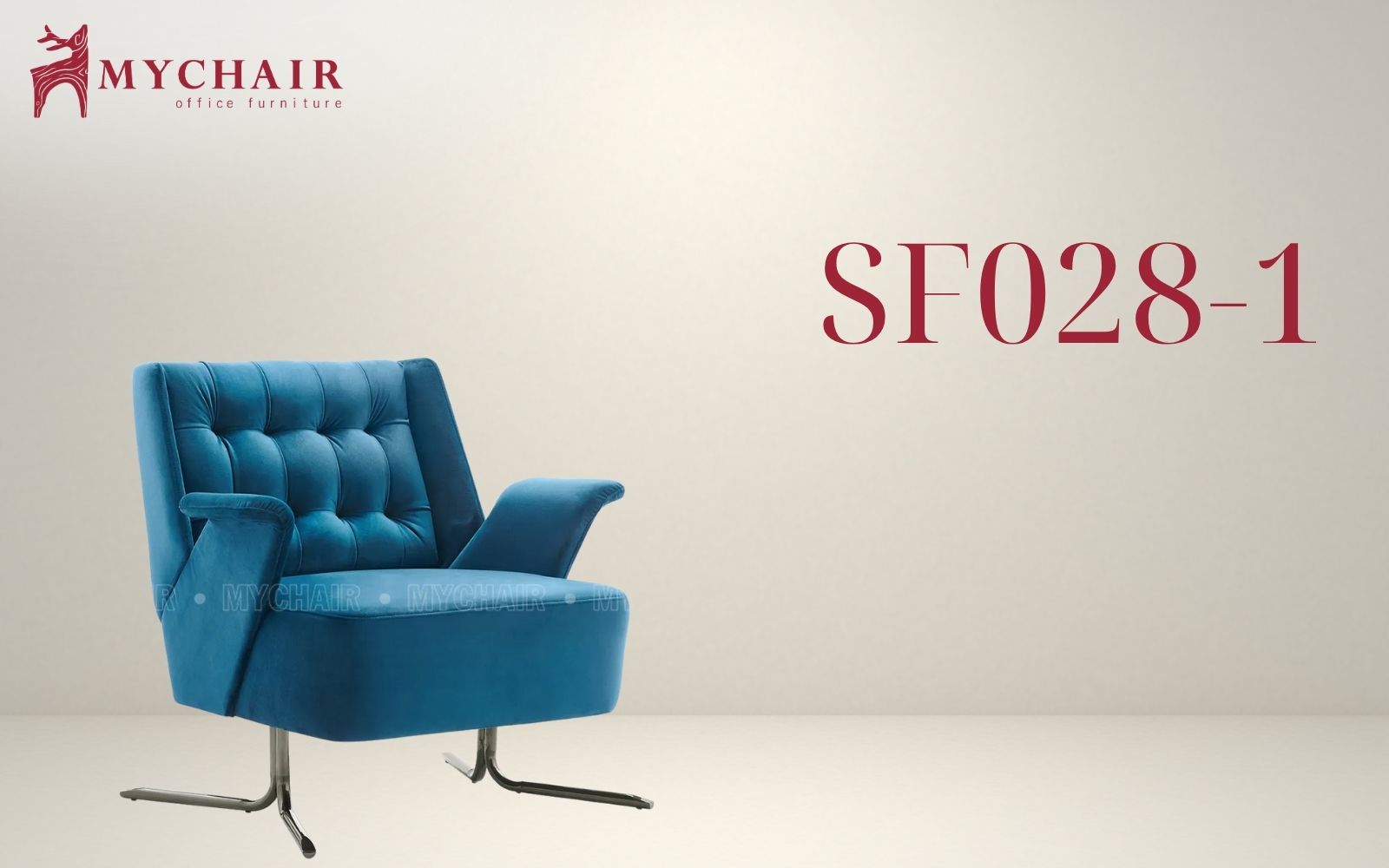 chiếc ghế sofa đơn màu xanh dương cao cấp