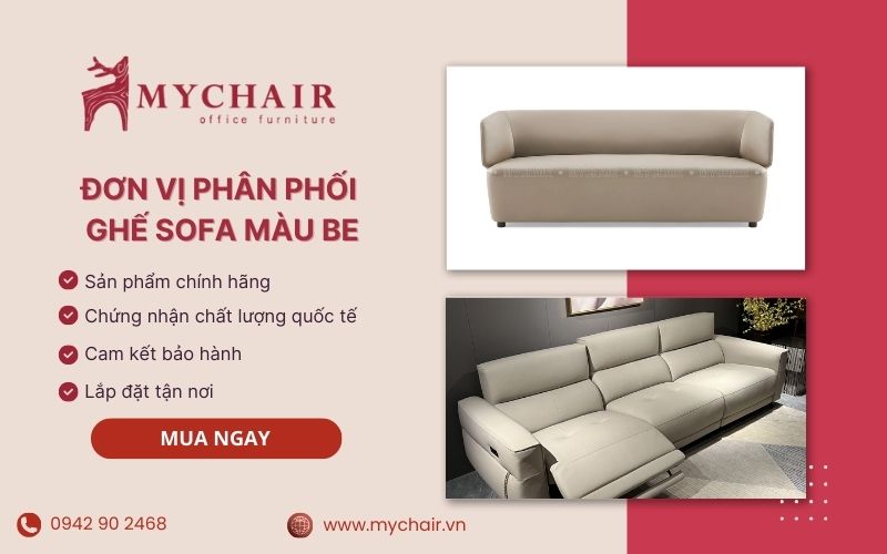 MyChair - Địa chỉ mua ghế sofa màu be giá tốt, chất lượng
