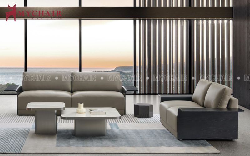 sofa đơn màu xám