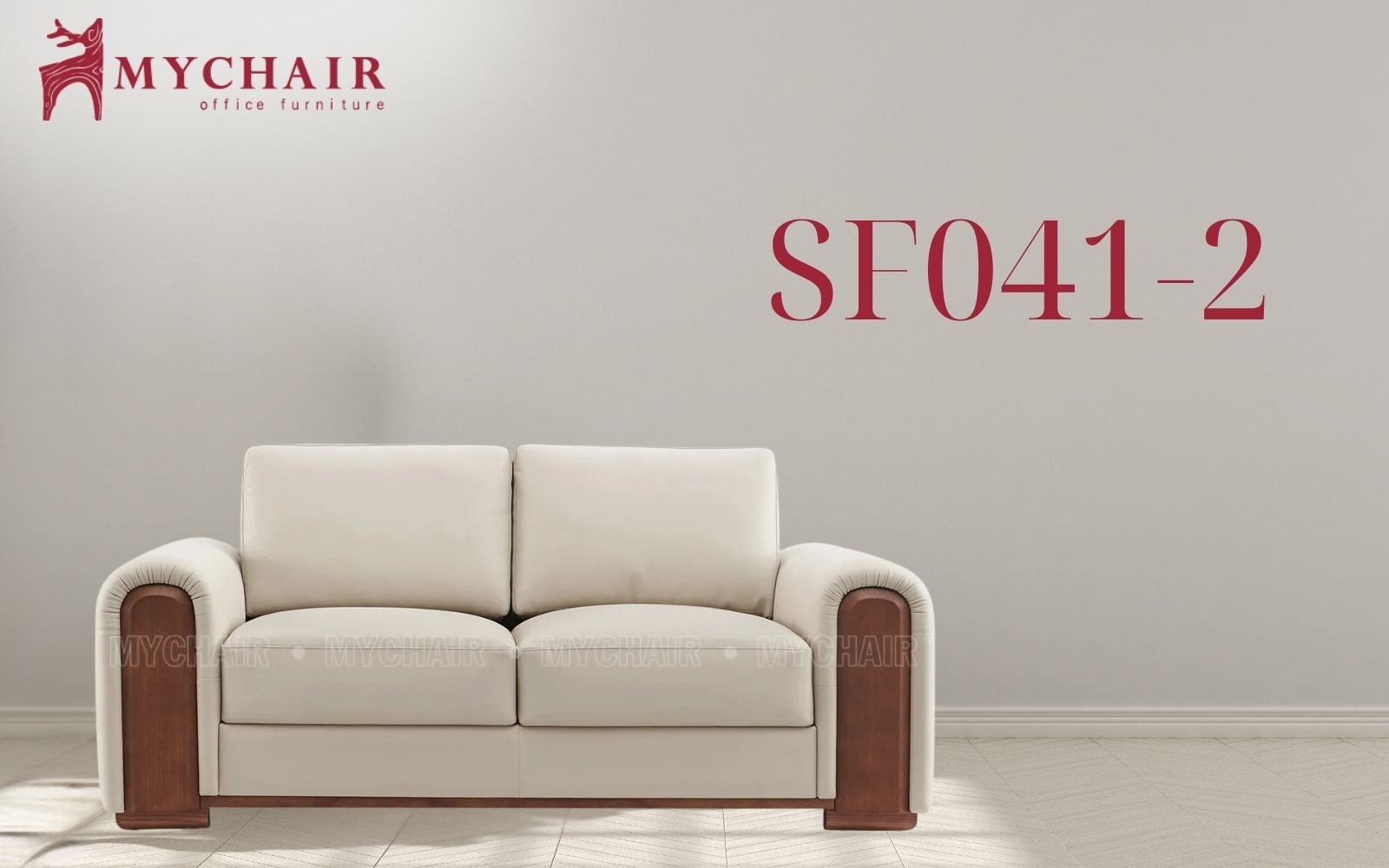 Sofa màu be vàng 2 chỗ nhập khẩu cao cấp MyChair SF041-2