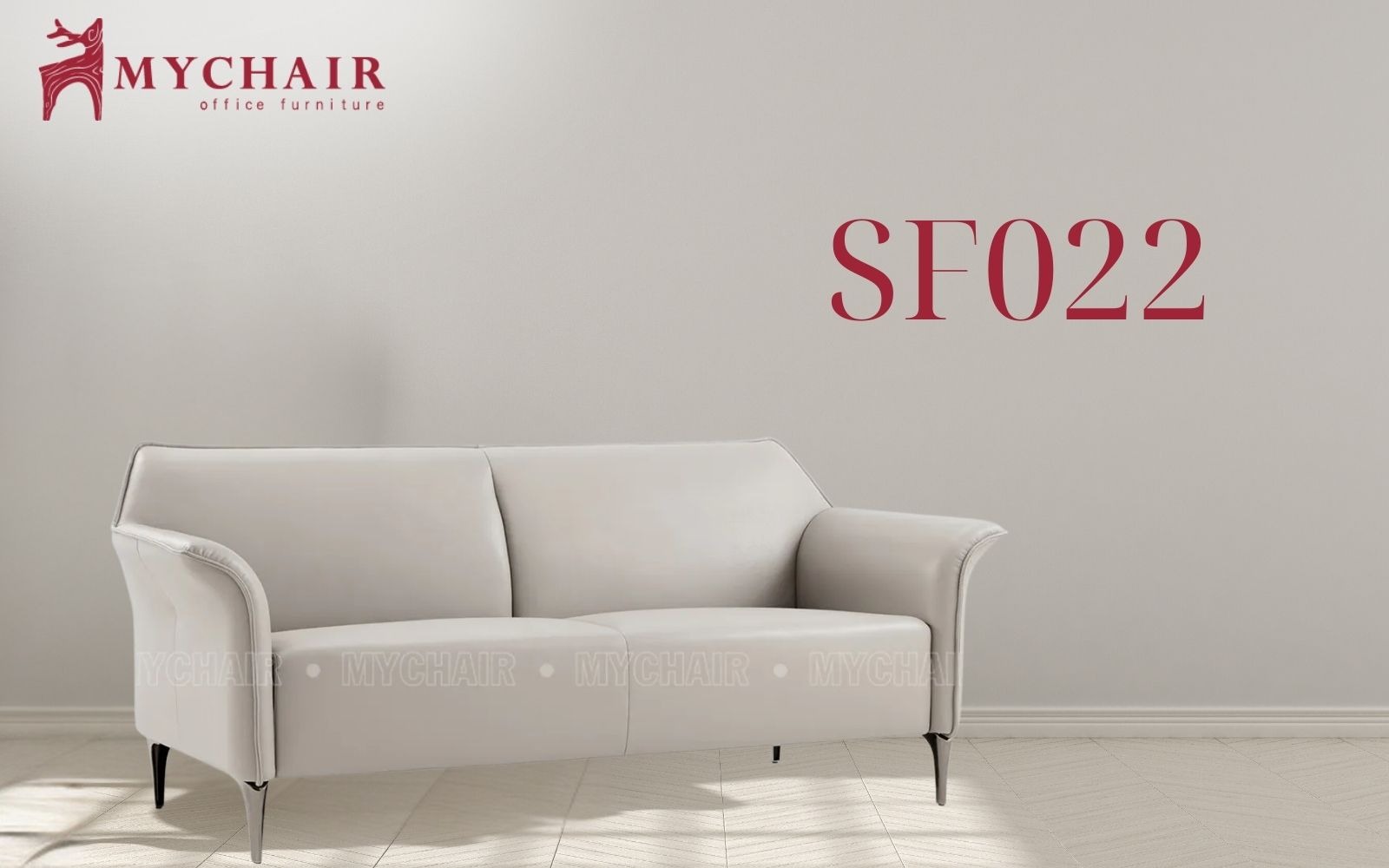 Sofa phòng khách màu be thiết kế da cao cấp SF022