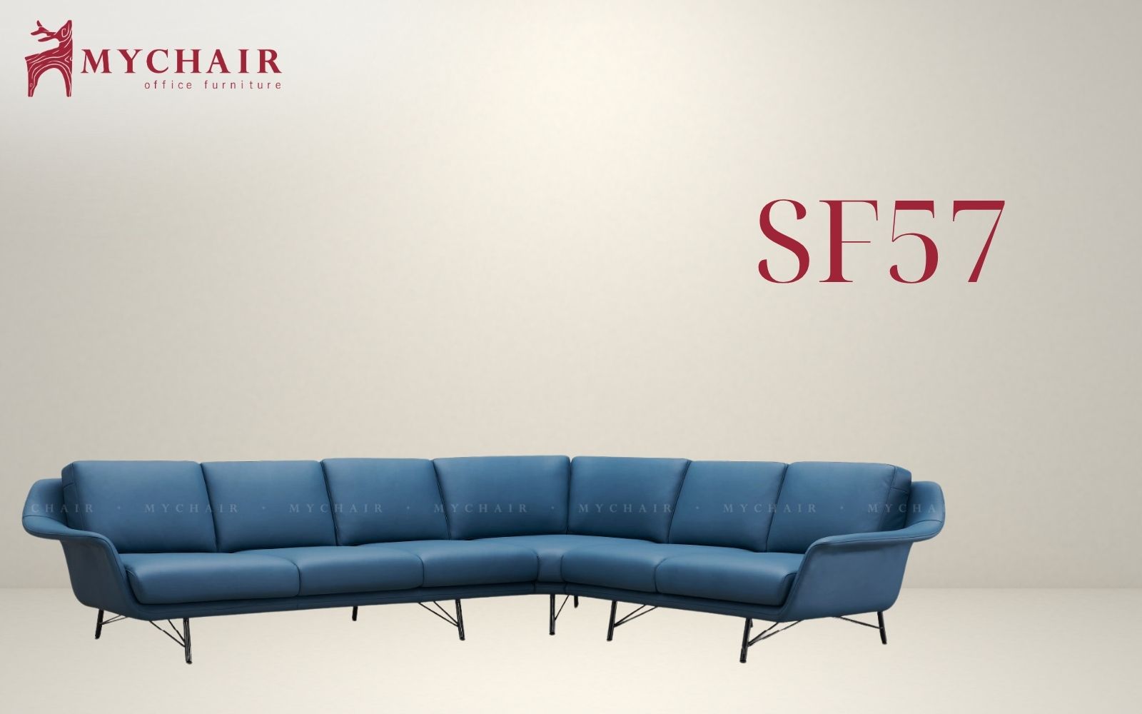 bộ sofa màu xanh dương chữ L