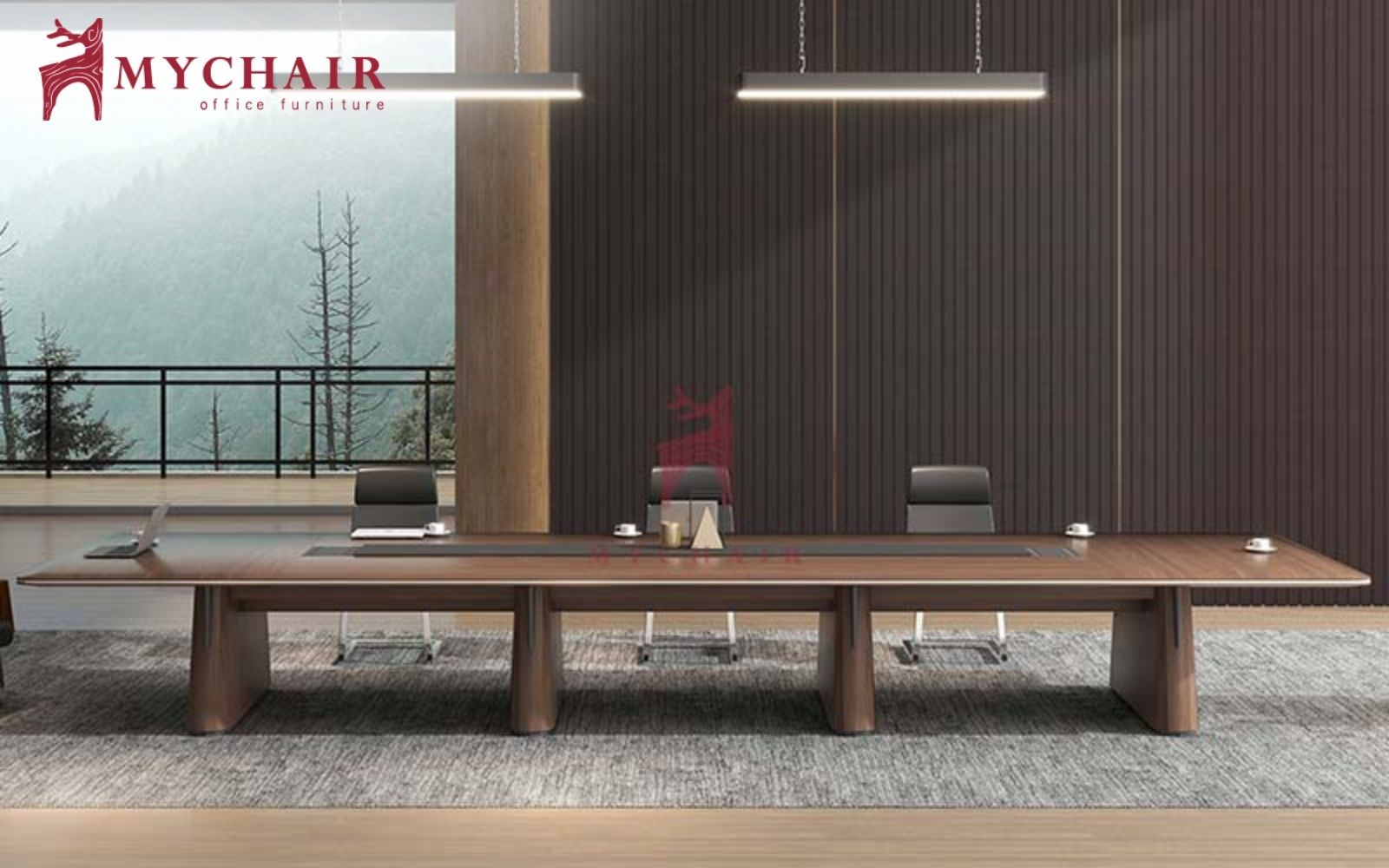 Bàn họp dài phù hợp phòng họp lớn, đông người Bàn họp kiểu dài