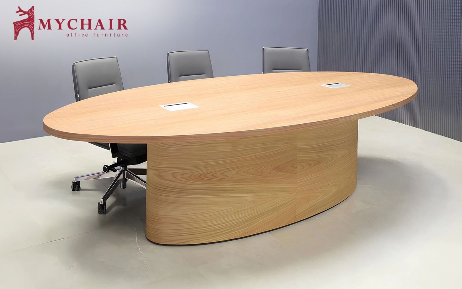 Kiểu dáng bàn họp oval mềm mại, tăng kết nối trong không gian họp Bàn họp hình oval