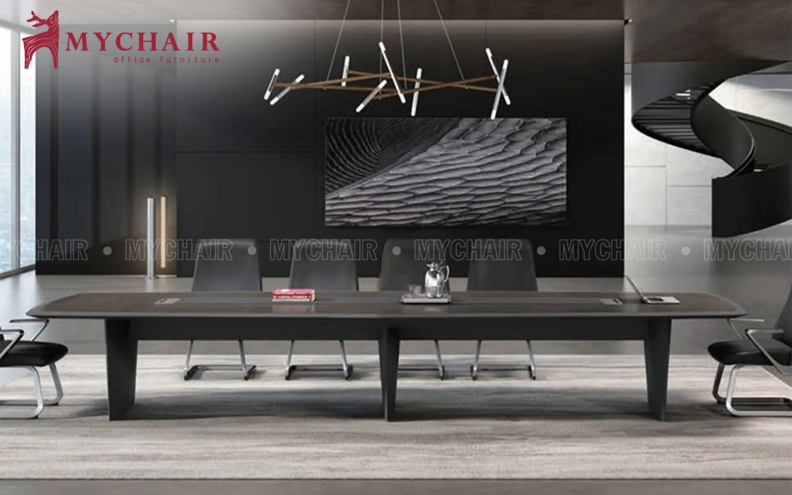 Nâng tầm hội nghị với mẫu bàn họp nhập khẩu NBLD04-H tinh xảo Bàn phòng họp lớn MyChair NBLD04-H