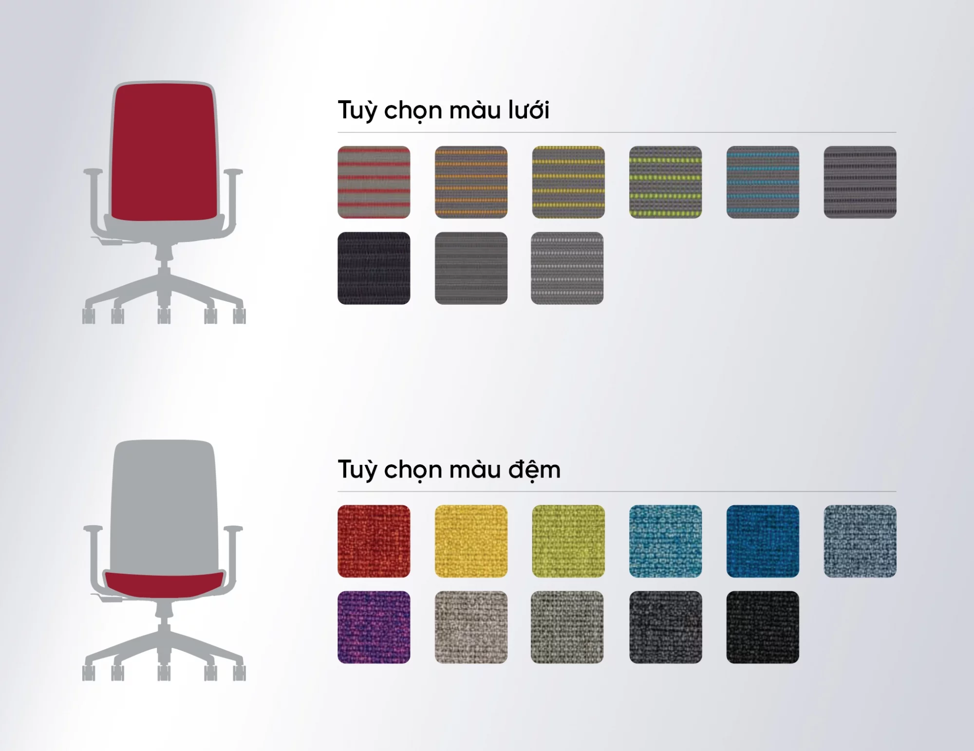 bảng m&agrave;u ghế c&ocirc;ng th&aacute;i học erayf-2