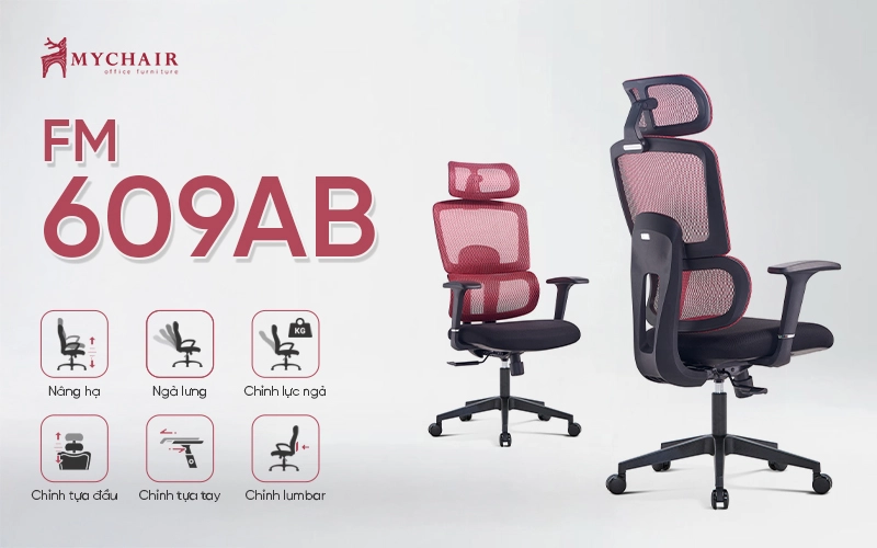 MyChair FM609AB phù hợp cho môi trường văn phòng hiện đại