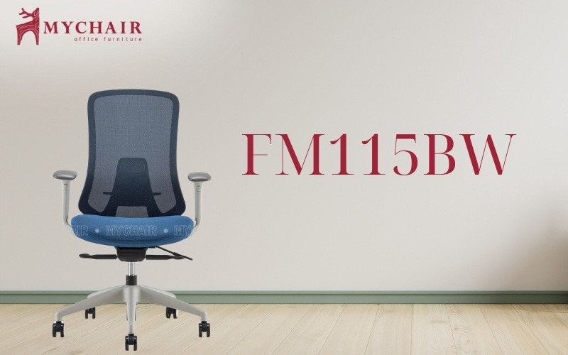 Ghế lưới lưng trung hiện đại MyChair FM115BW Ghế lưới văn phòng chân xoay nhập khẩu MyChair FM115BW