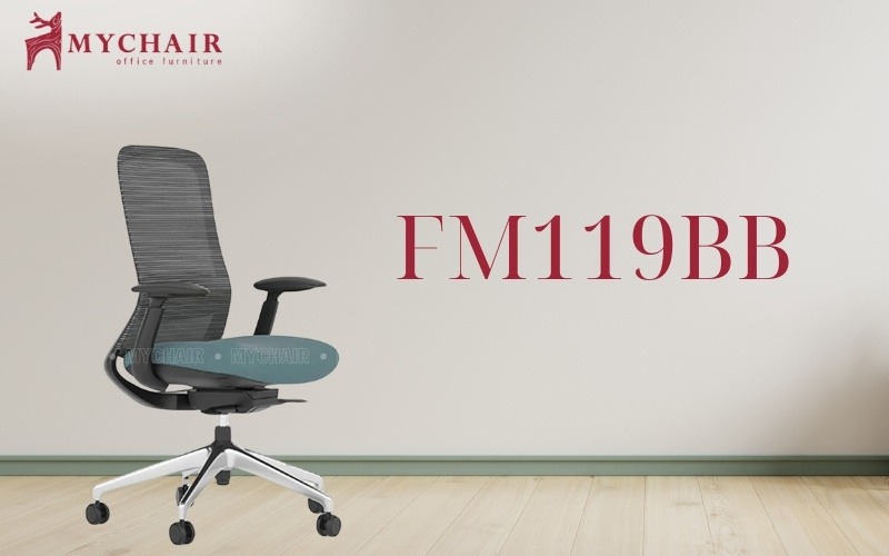 Ghế lưới chân xoay hiện đại MyChair FM119BB Ghế lưới văn phòng chân xoay nhập khẩu MyChair FM119BB