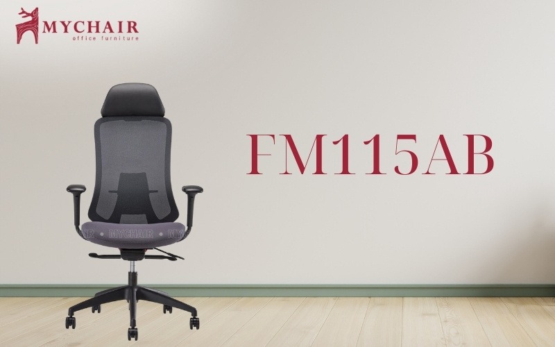 Ghế văn phòng lưng lưới MyChair FM115AB Ghế lưới văn phòng nỉ nhập khẩu MyChair FM115AB