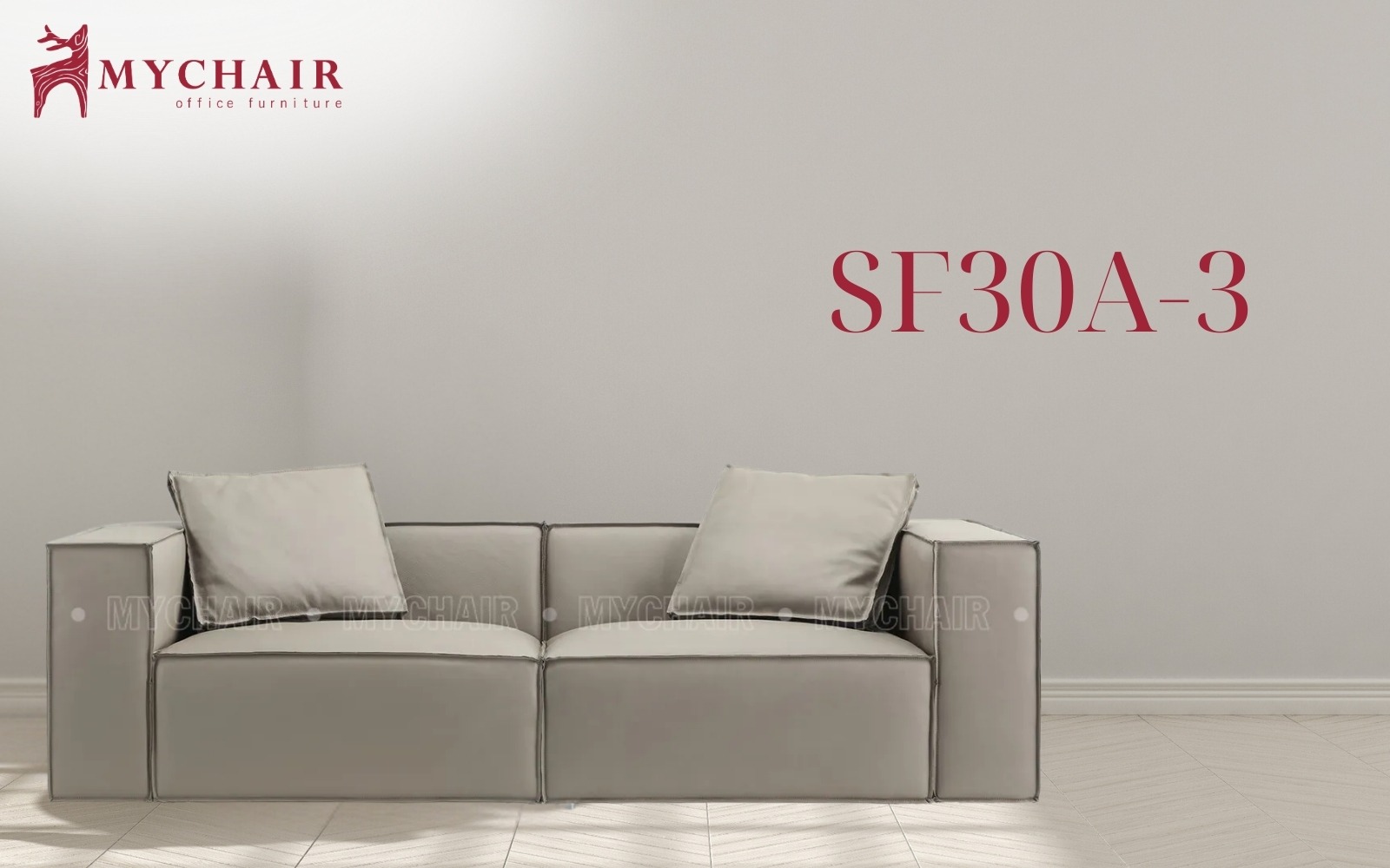 Sofa SF30A-3 được bọc full da bò Italy nhập khẩu với lớp da dày dặn
