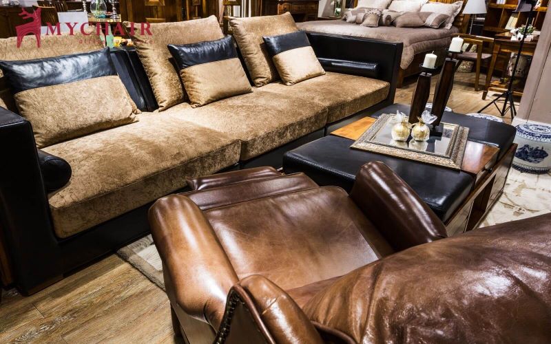 Ghế thư giãn sofa da được bọc bởi chất liệu da Bò Ý thật hoặc da PU cao cấp Ghế sofa thư giãn bằng da