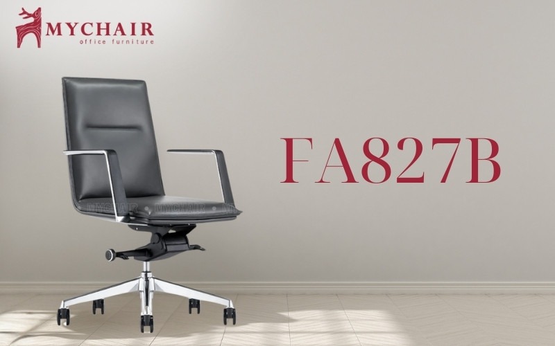 Ghế xoay lưng trung cao cấp MyChair FA827B bọc da Ghế xoay lưng trung bọc da cao cấp MyChair FA827B