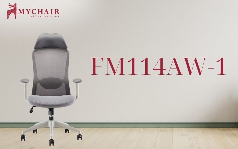 Ghế lưới xoay văn phòng giá rẻ MyChair Fm114AW-1 Ghế xoay lưới lưng cao MyChair FM114AW-1