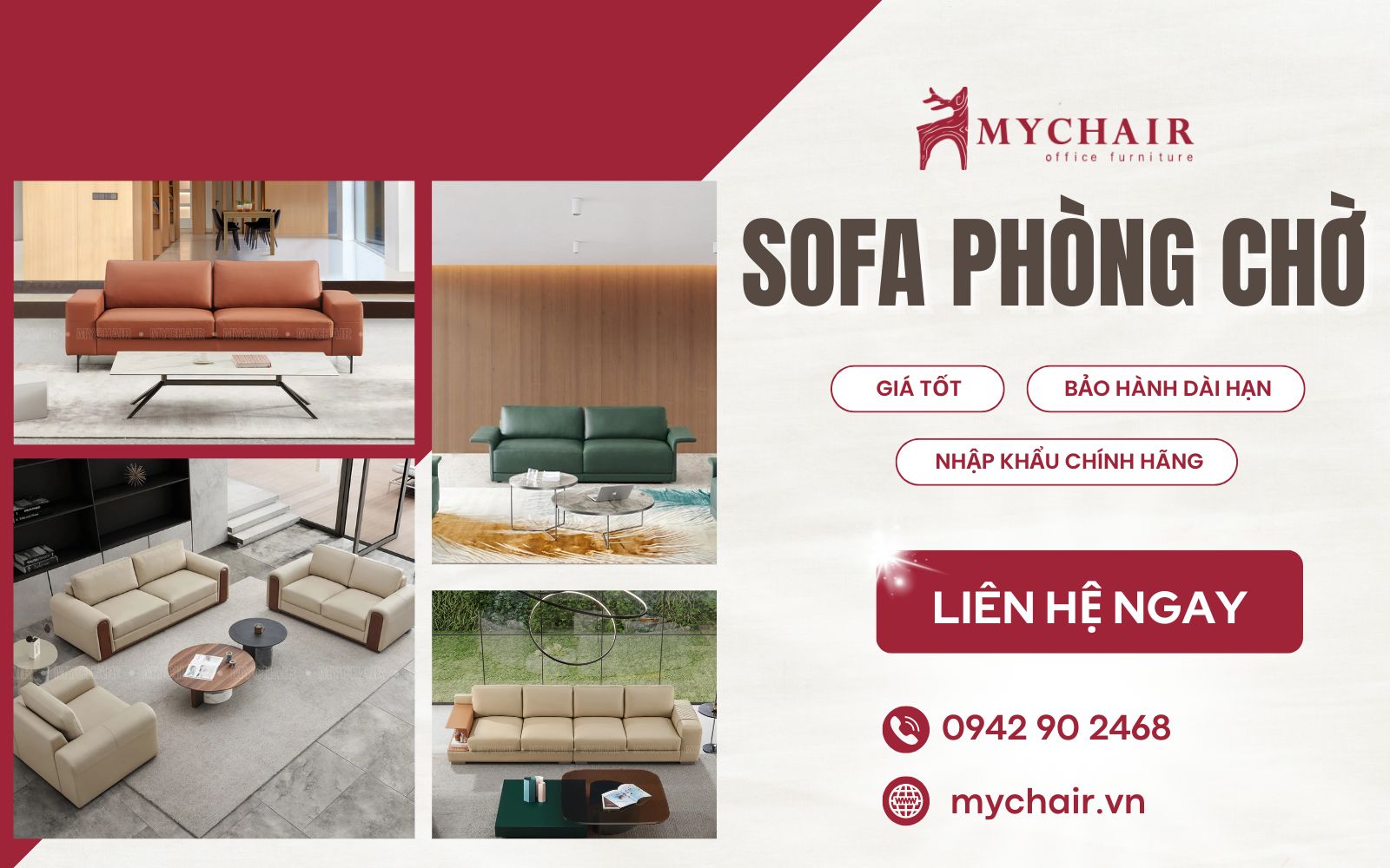MyChair là đơn vị cung cấp sofa phòng chờ giá tốt, đa dạng mẫu mã