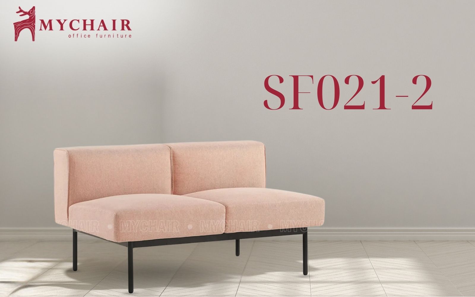 Mẫu sofa băng vải nỉ SF021-2 với thiết kế hai chỗ ngồi nhỏ gọn phù hợp mọi không gian