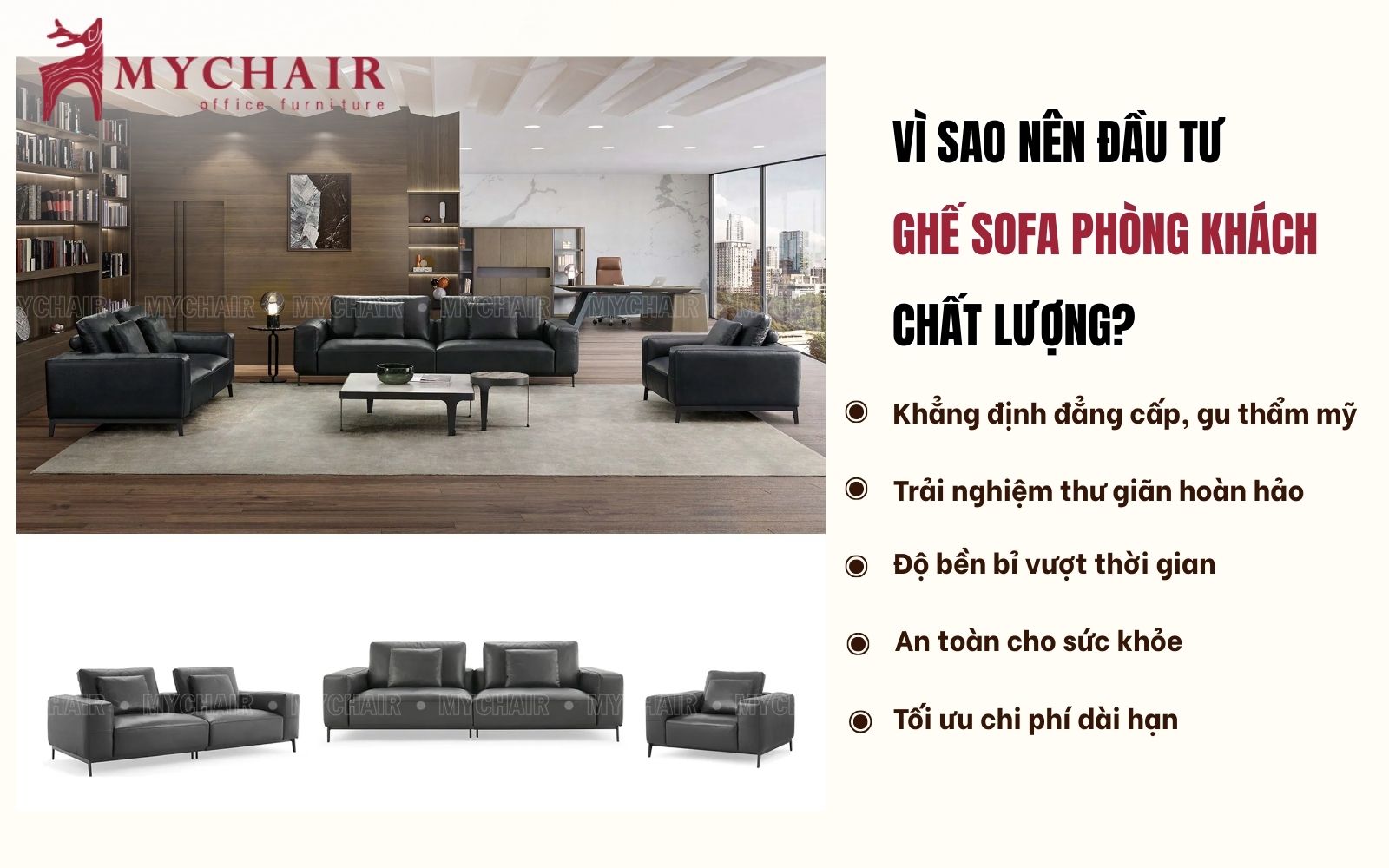 Đầu tư sofa chất lượng giúp nâng tầm đẳng cấp phòng khách