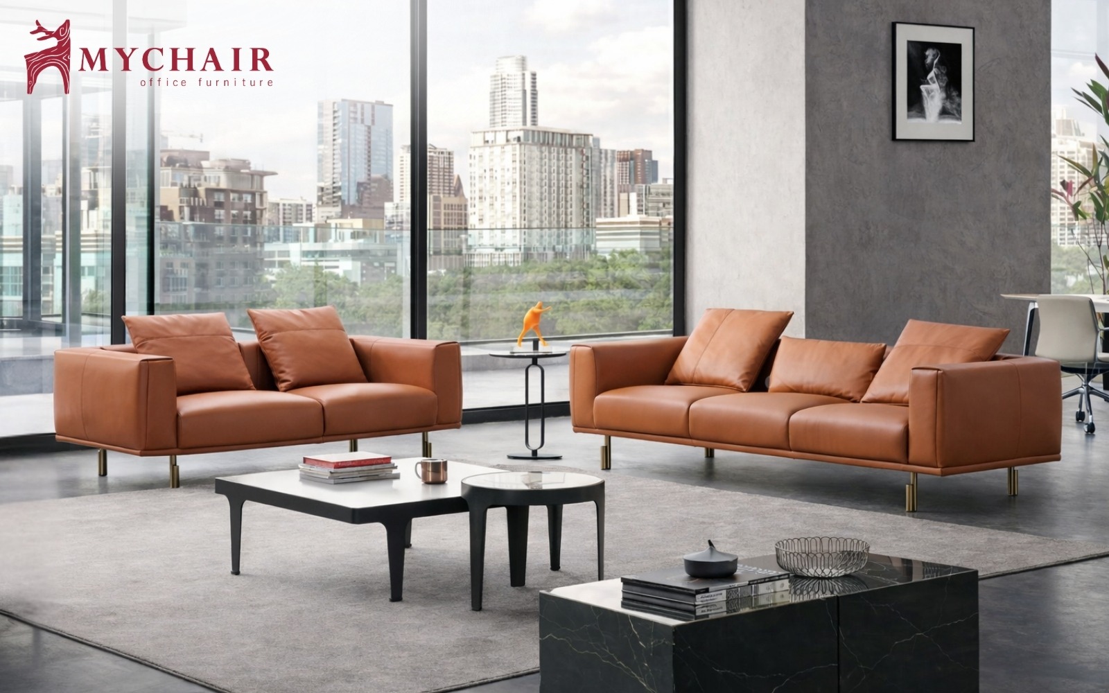 Ghế sofa chất liệu da bò Italia sang trọng