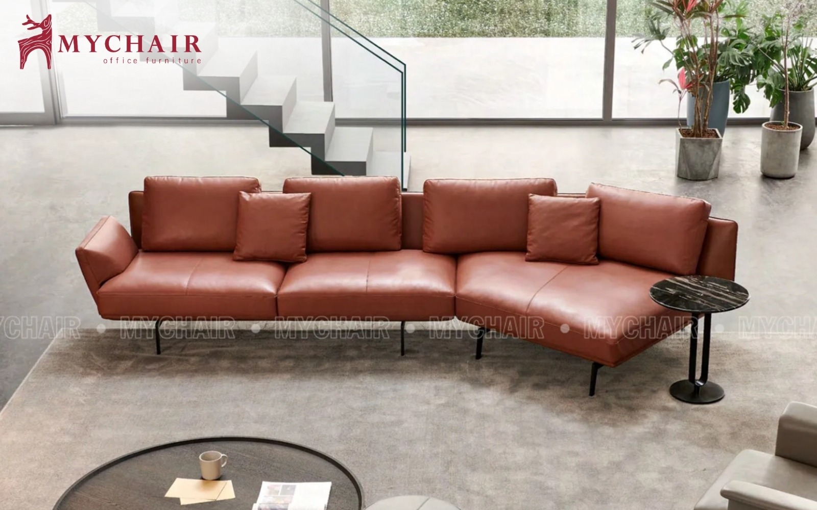 Sofa góc với thiết kế chữ L giúp tiết kiệm diện tích