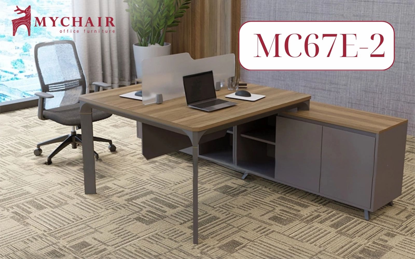 Bàn làm việc tích hợp tủ tiện lợi MyChair MC67E-2 Bàn làm việc tích hợp tủ tiện lợi MyChair MC67E-2