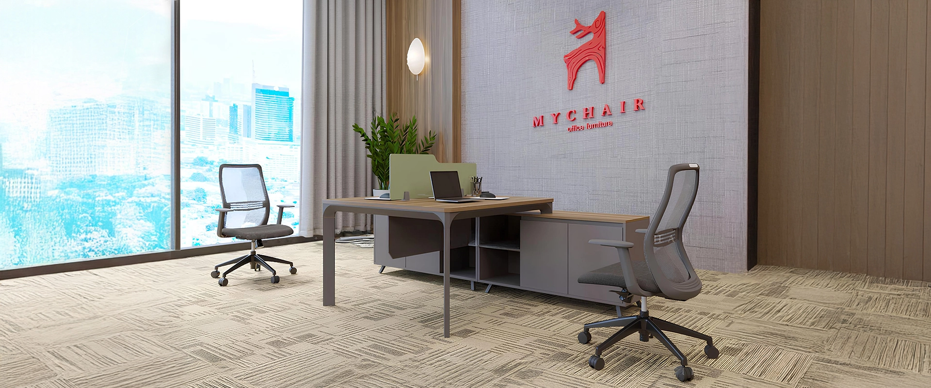 bàn nhân viên có tủ phụ