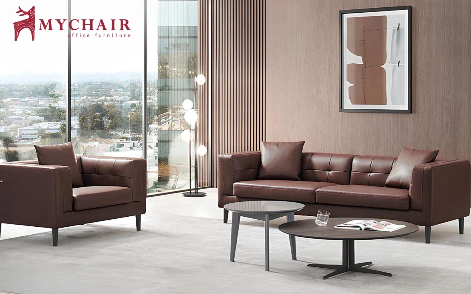 Dòng da bò tự nhiên mang lại vẻ đẹp đẳng cấp và sự êm ái vượt trội cho không gian