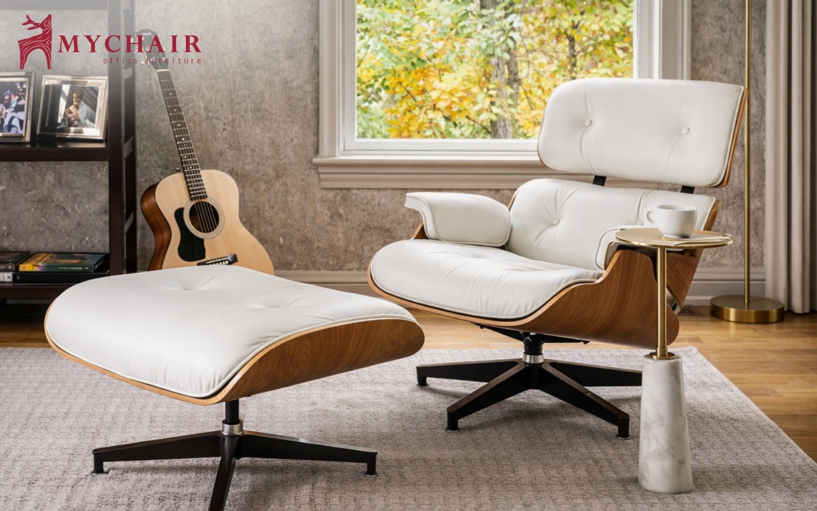 Armchair cao cấp với thiết kế kèm đôn