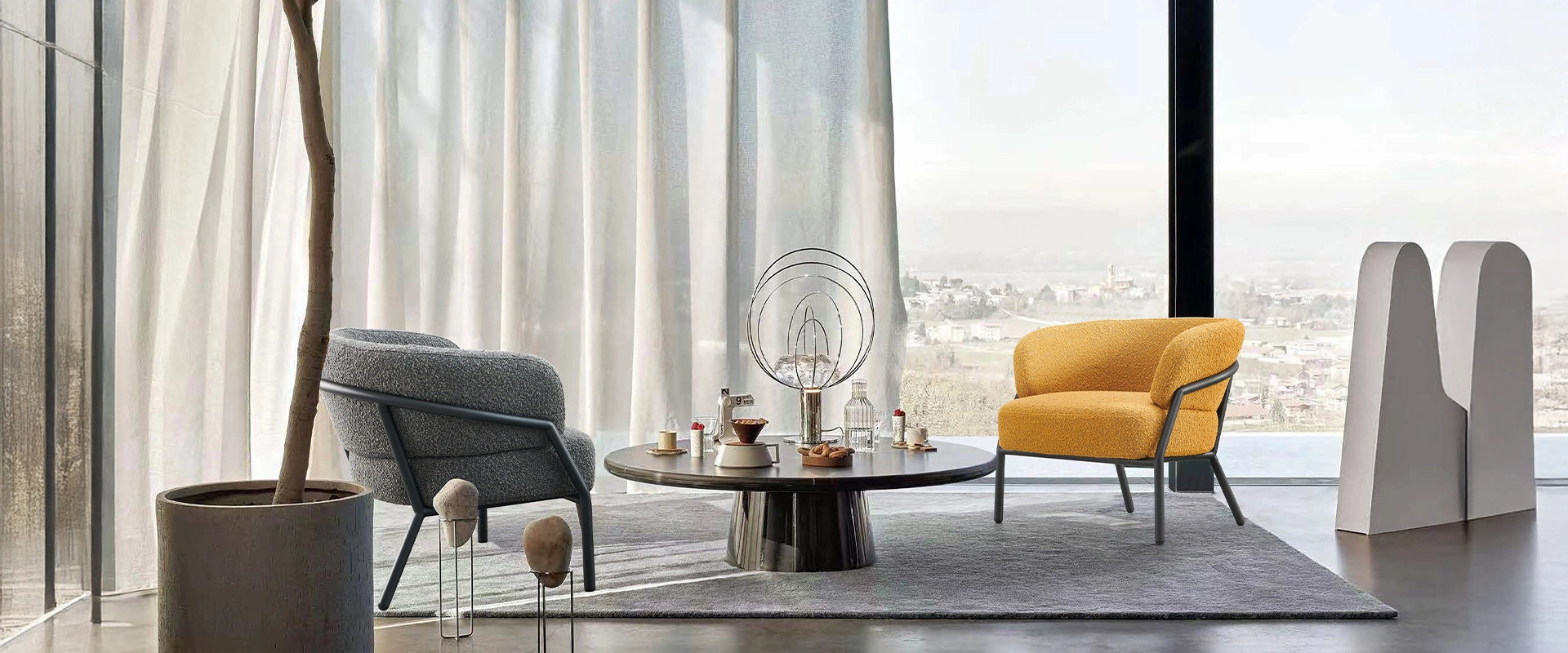 ghế armchair vải nỉ