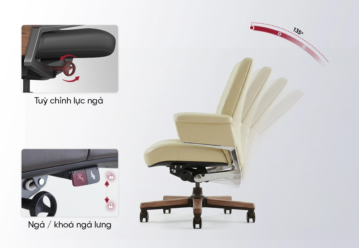 ghế văn ph&ograve;ng bọc da FK021B