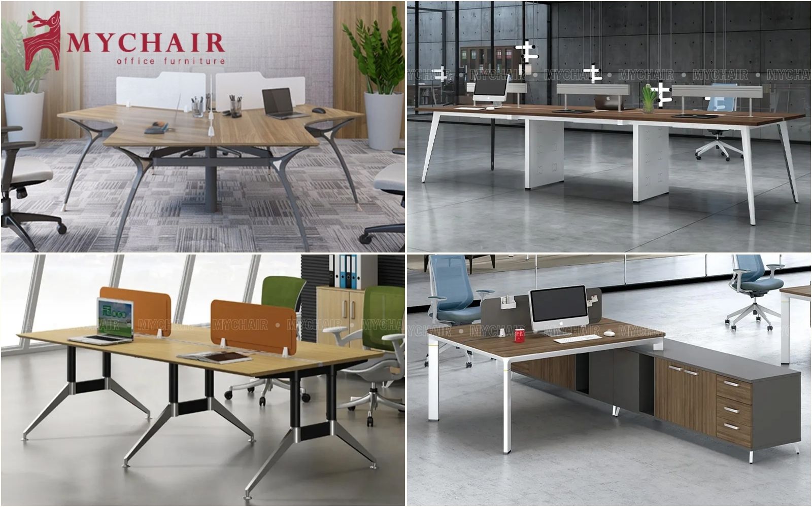 Tổng hợp một số thiết kế bàn nhân viên làm việc thường gặp Tổng hợp một số thiết kế bàn nhân viên làm việc thường gặp