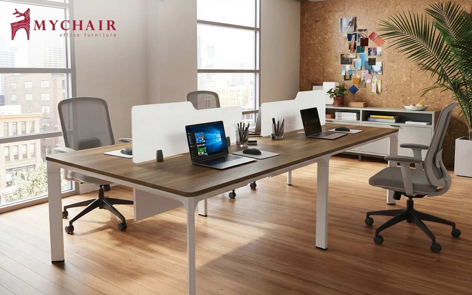 Cụm bàn làm việc văn phòng cao cấp dành cho nhân viên